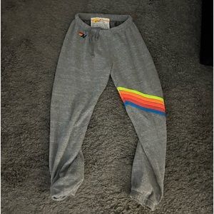 CHEVRON 5 SWEATPANTS AVIATOR NATION HEATHER GREY NEON